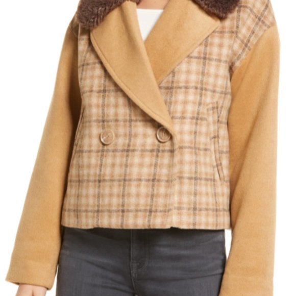 Rachel Parcell Jackets & Blazers - XL Tan Iced Coffee Plaid  Boxy Jacket/Coat